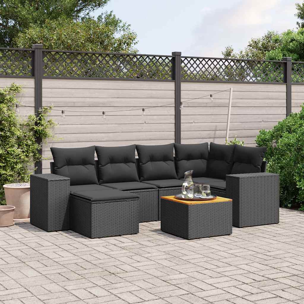 7-dijelni set vrtnih sofa od poliratana s jastucima bež