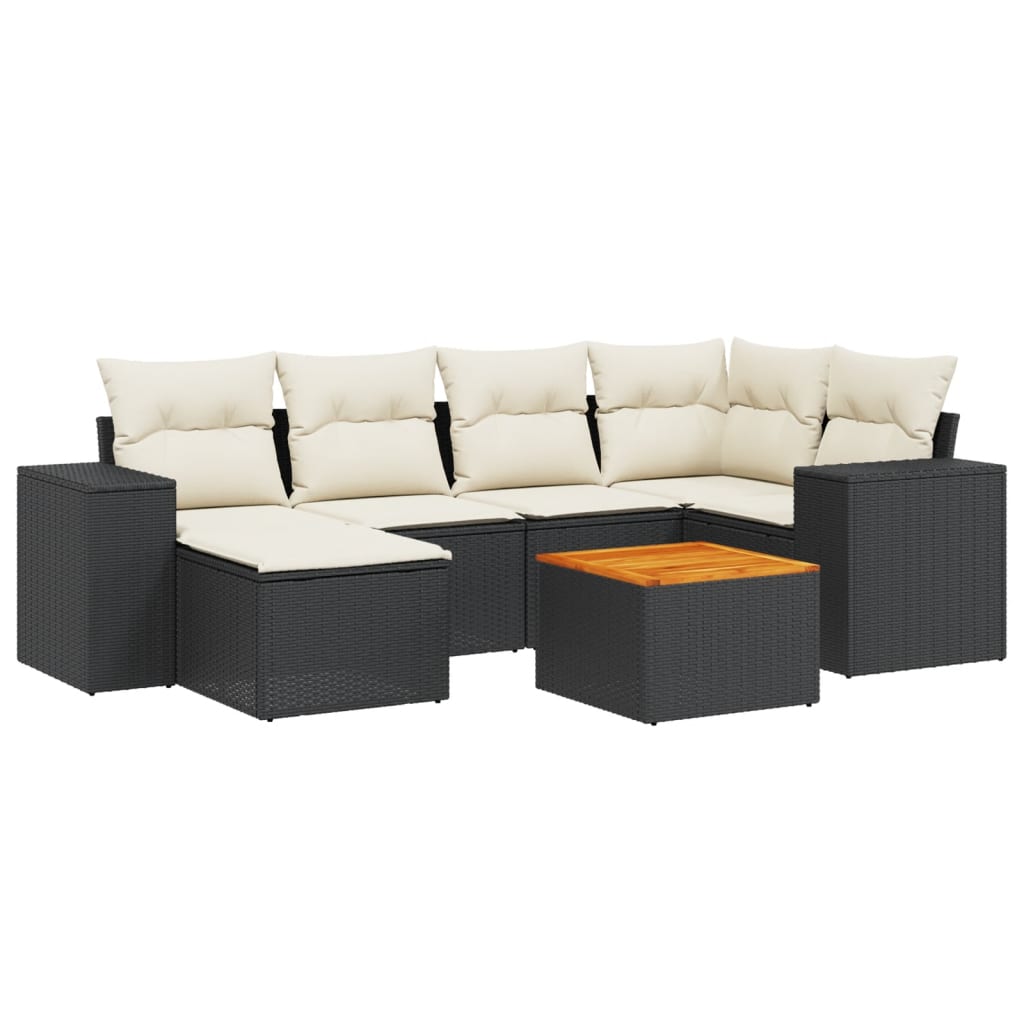7-dijelni set vrtnih sofa od poliratana s jastucima bež