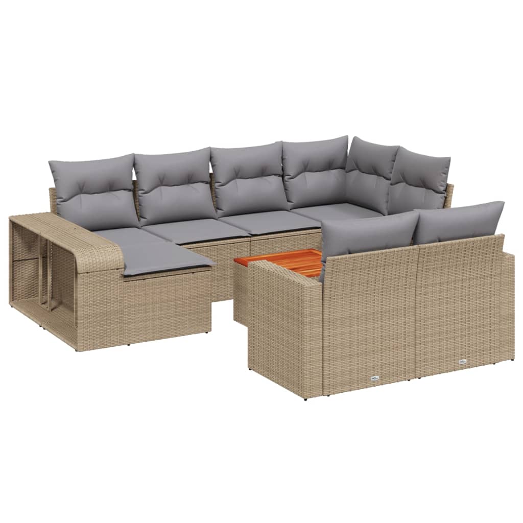 11-dijelni set vrtnih sofa od poliratana s jastucima bež