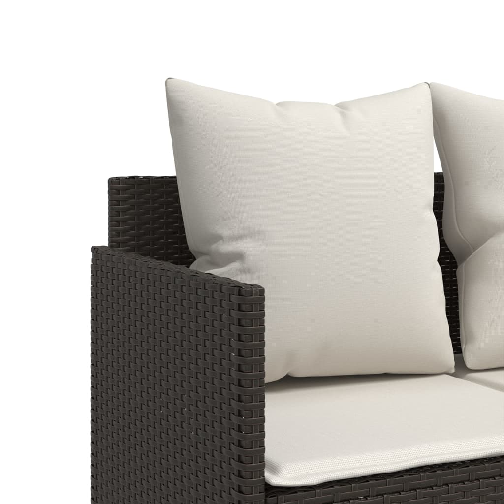 5-dijelni set vrtnih sofa s jastucima poliratan smeđi