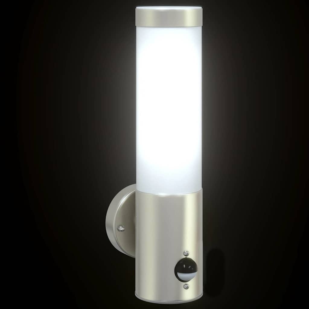 Vanjska zidna lampa 2 pcs Srebrno 12 x 8,5 x 29 cm