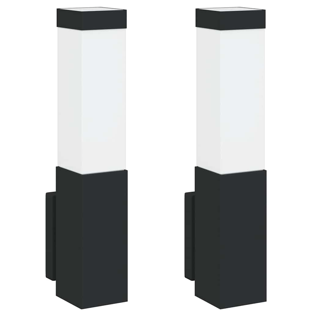 Vanjska zidna lampa 2 pcs Crna 10.5 x 6 x 33 cm