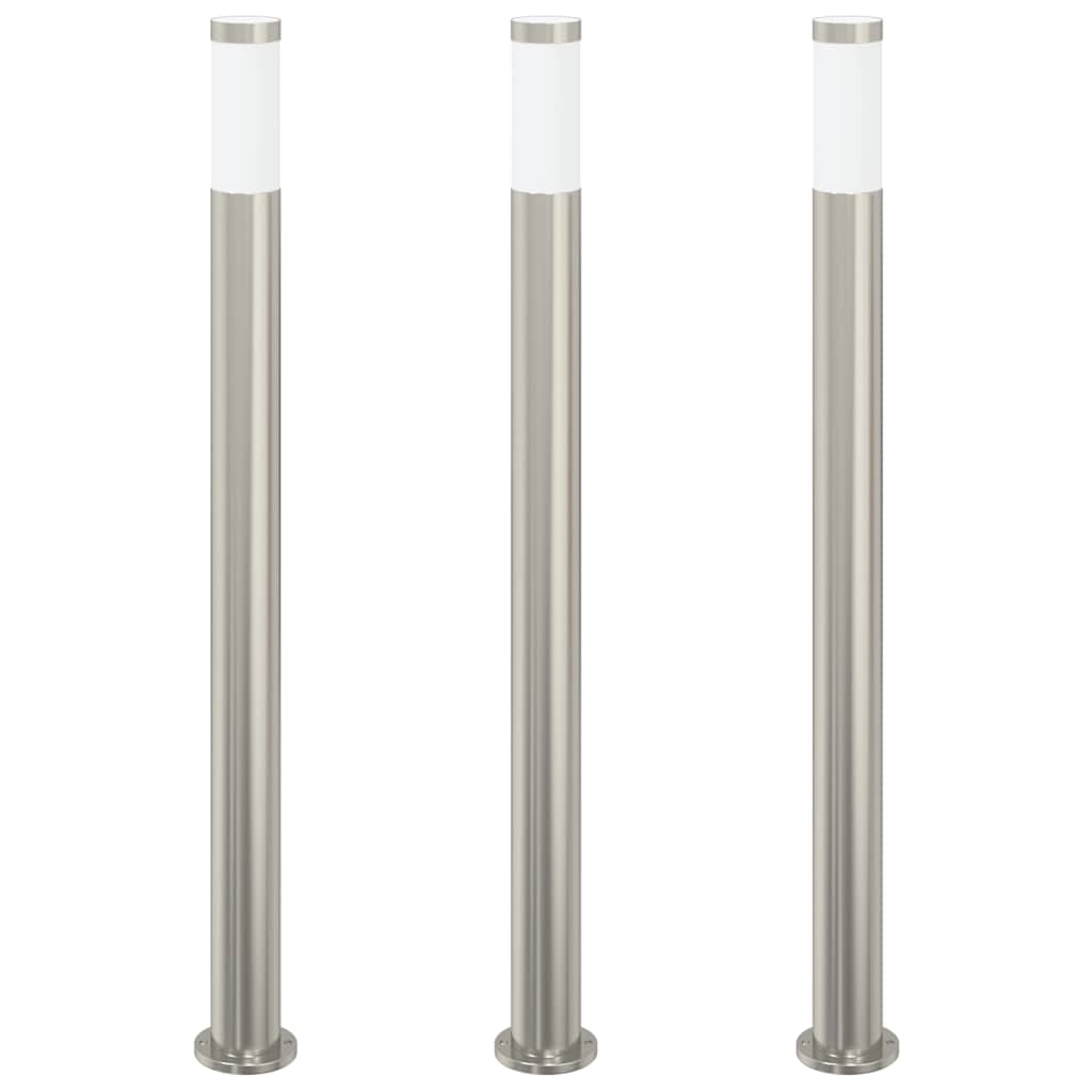Stupić za zidne lampe 3 kom 110 cm od nehrđajućeg čelika IP44