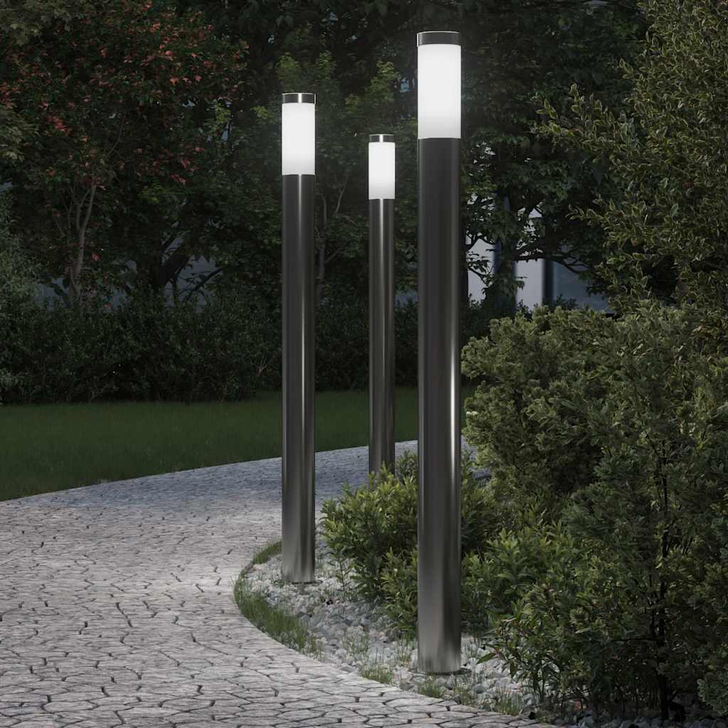 Stupić za zidne lampe 3 kom 110 cm od nehrđajućeg čelika IP44