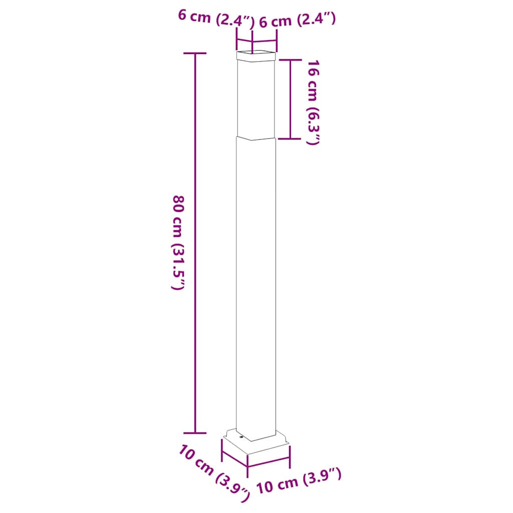 Stupić za zidne lampe 3 kom 80 cm nehrđajući čelik IP44