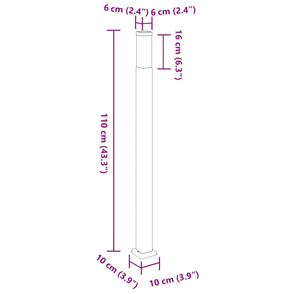 Stupić za zidne lampe 3 kom 110 cm od nehrđajućeg čelika IP44