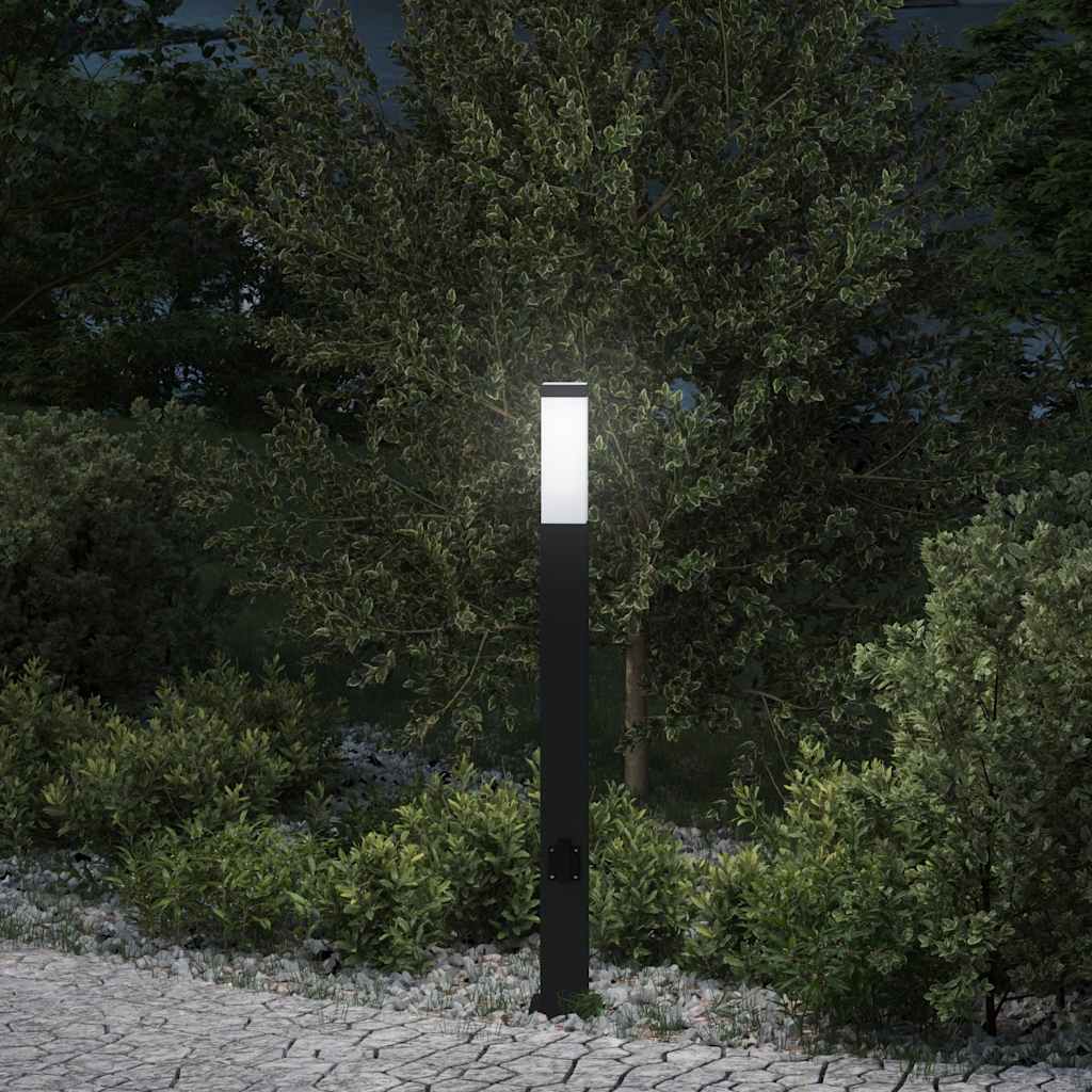 Stupić s utičnicom 80 cm Crna IP44