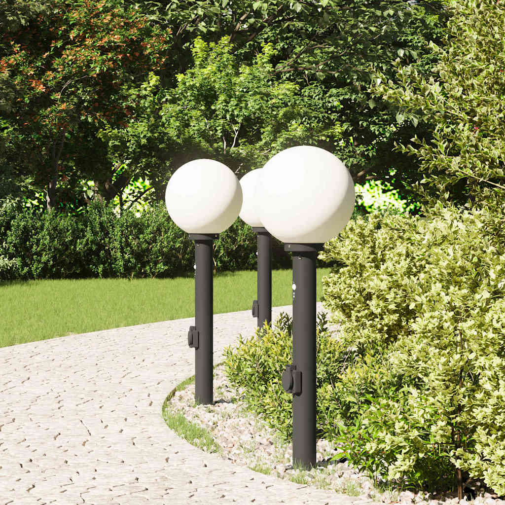 Stupić za zidne svjetiljke sa senzorom i utičnicom 3 kom 80 cm crne IP44