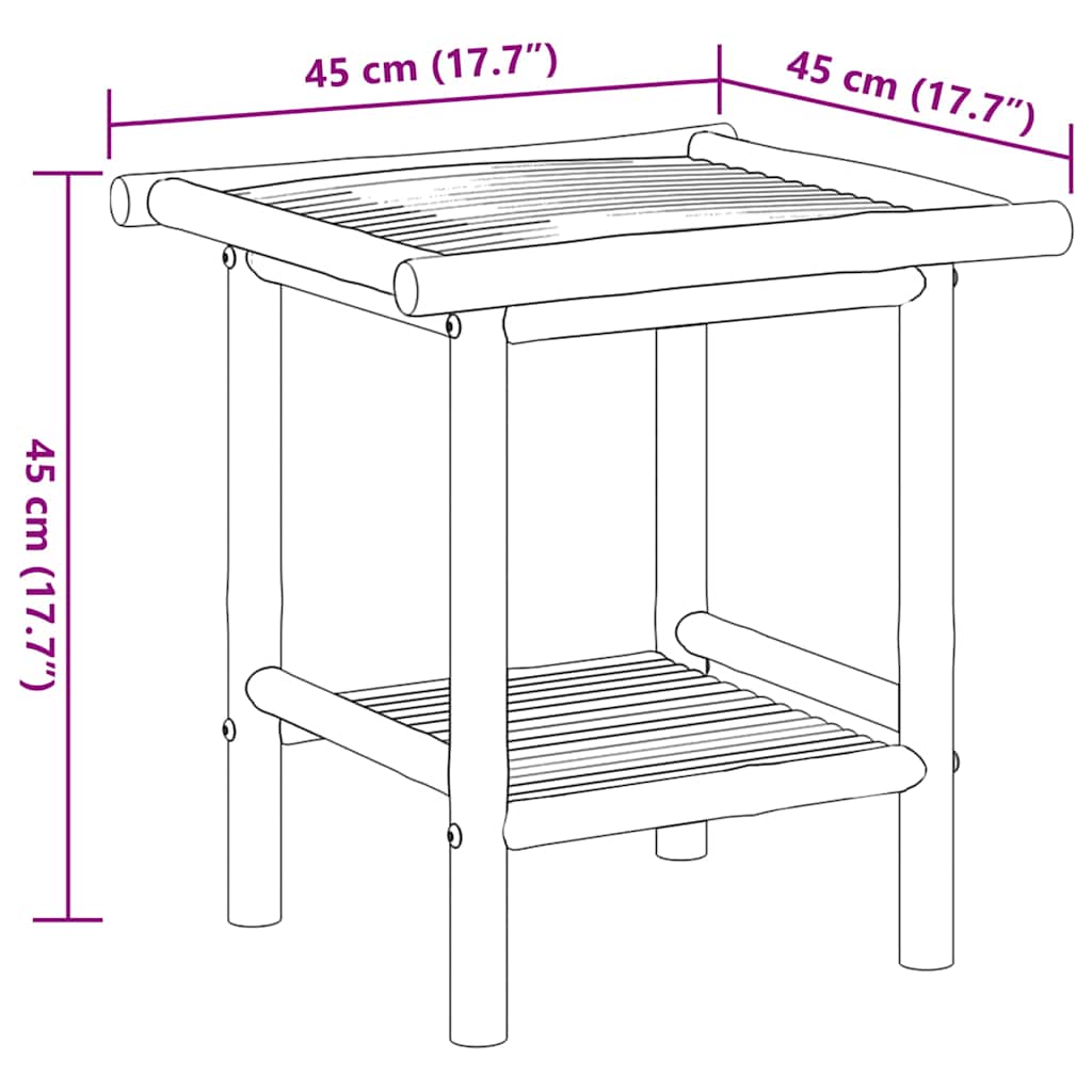 Stolić za kavu 45 x 45 x 45 cm od bambusa