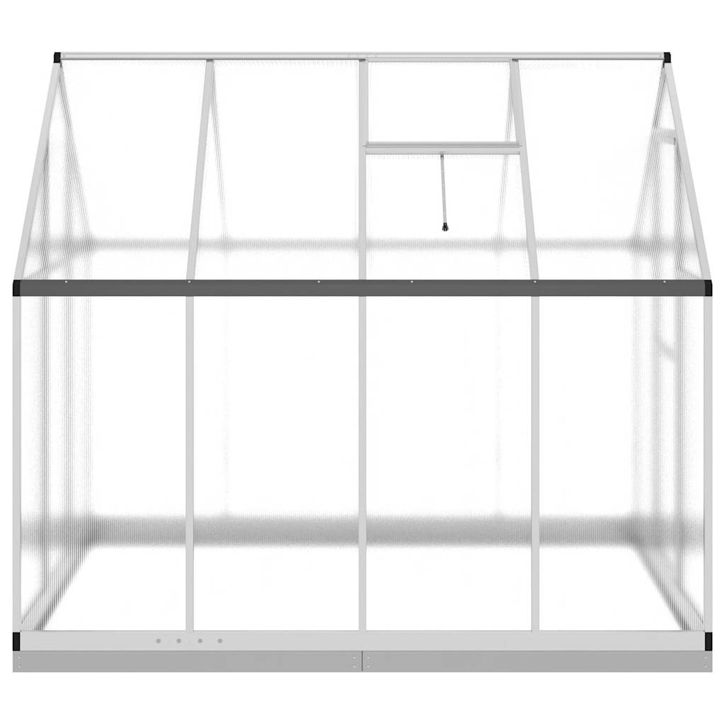 Staklenik s okvirom srebrni 224 x 169 x 202 cm aluminijski