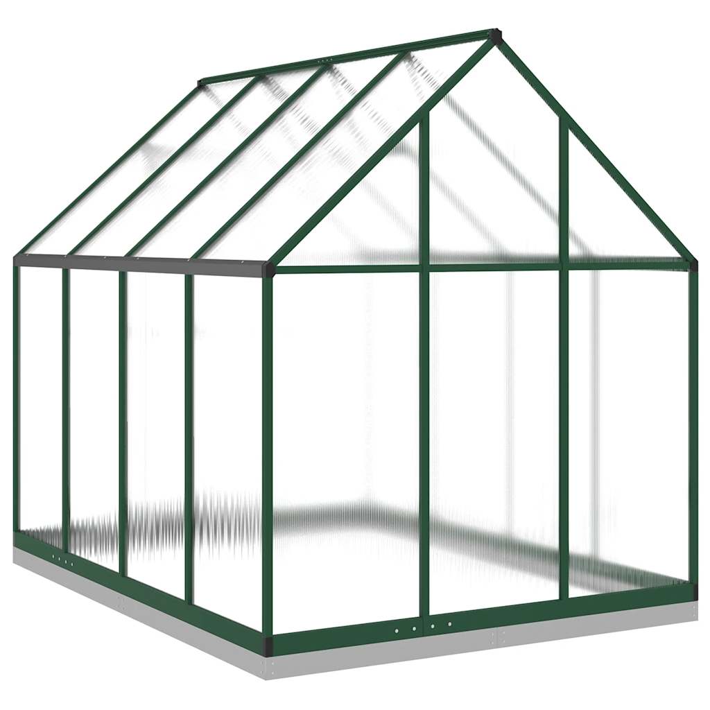 Staklenik s okvirom zeleni 224 x 169 x 202 cm aluminijski