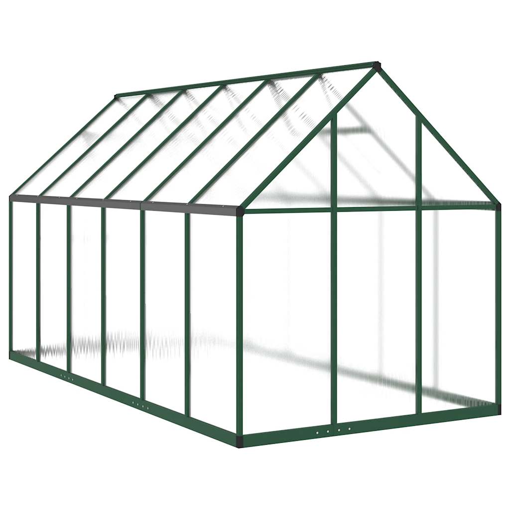 Staklenik s okvirom zeleni 334 x 169 x 195 cm aluminijski