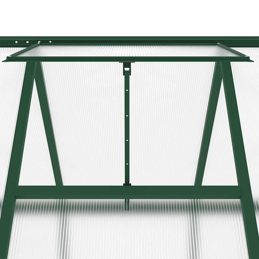 Staklenik s okvirom zeleni 334 x 169 x 195 cm aluminijski