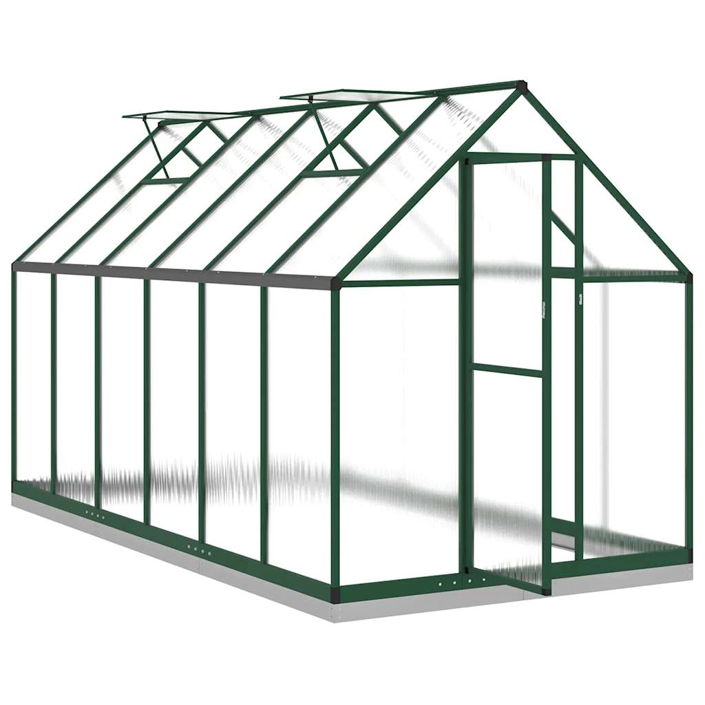 Staklenik s okvirom zeleni 334 x 169 x 202 cm aluminijski