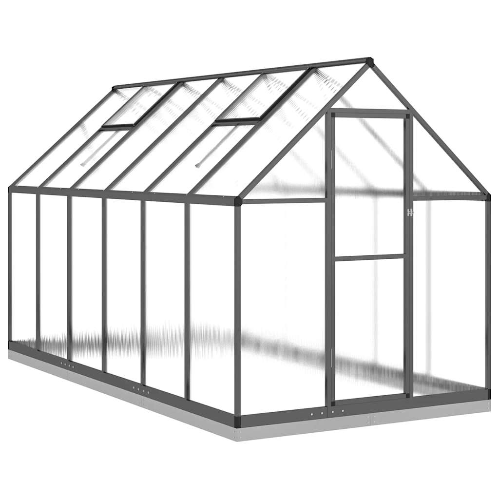 Staklenik s okvirom antracit 334 x 169 x 202 cm aluminijski