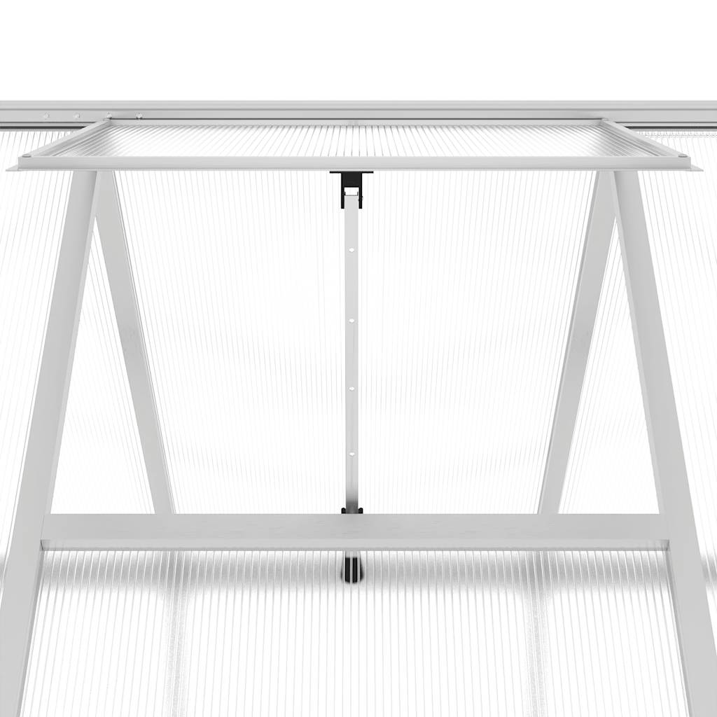 Staklenik s okvirom srebrni 445 x 169 x 195 cm aluminijski