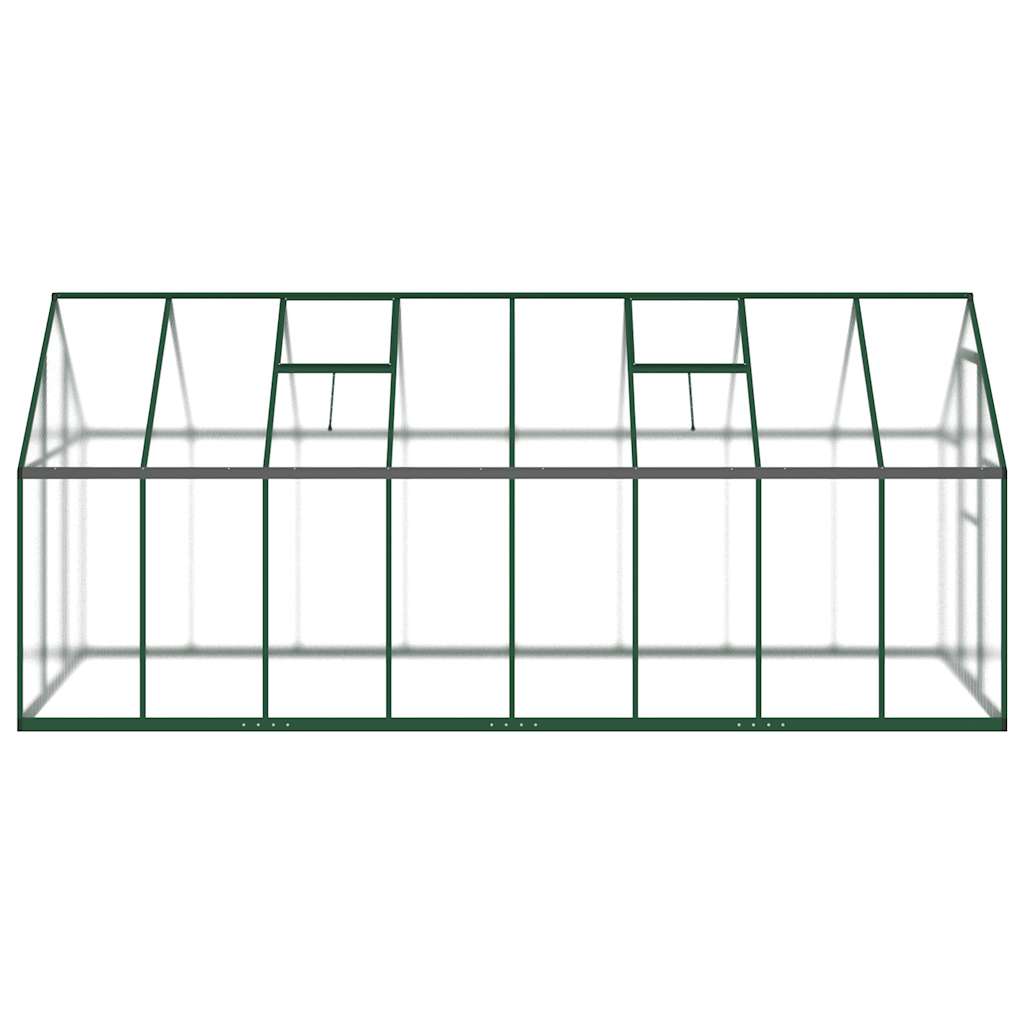 Staklenik s okvirom zeleni 445 x 169 x 195 cm aluminijski