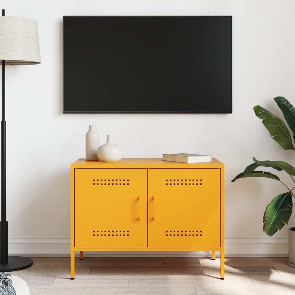 TV ormarić boja senfa 68 x 39 x 50,5 cm čelični