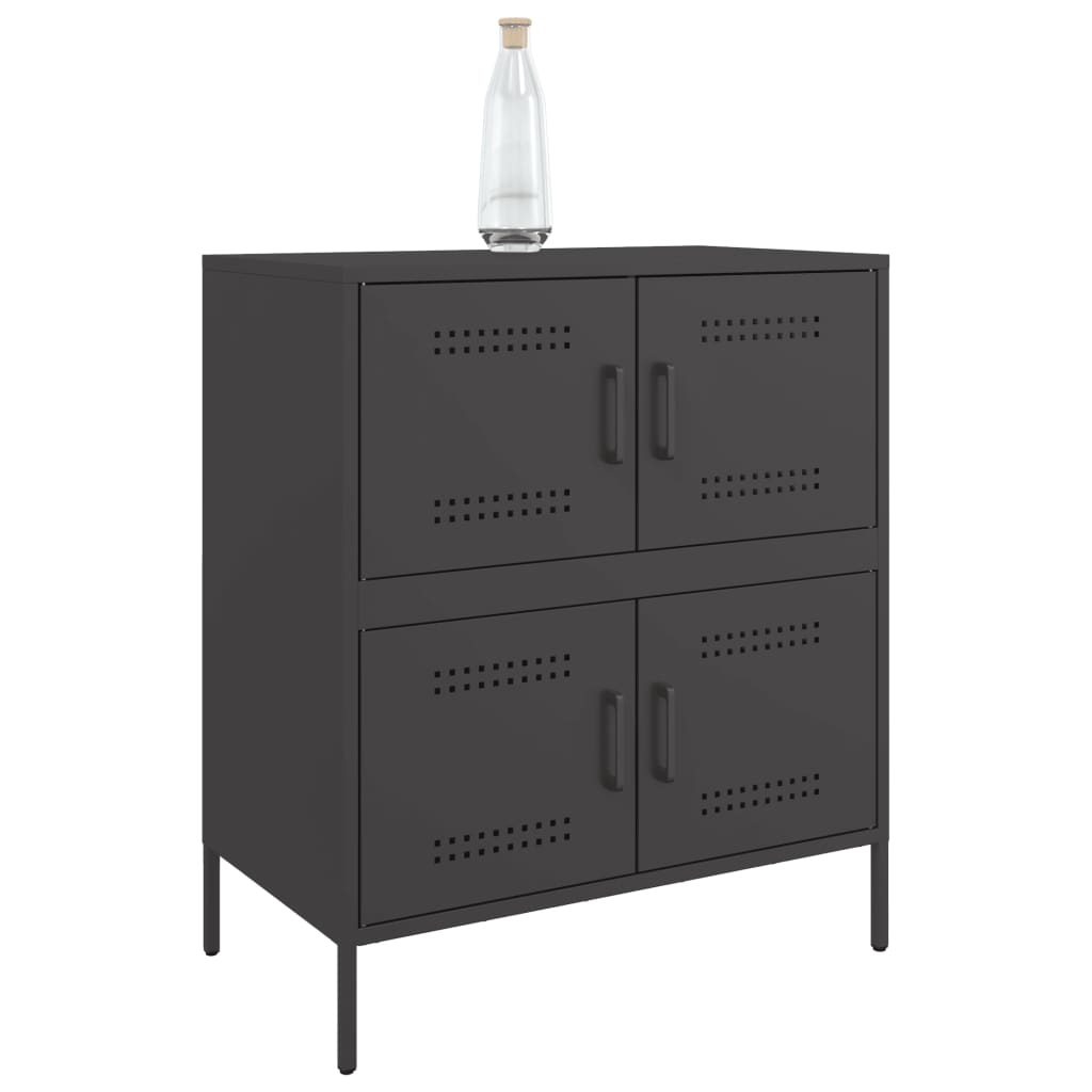 Komoda crna 68 x 39 x 79 cm čelična