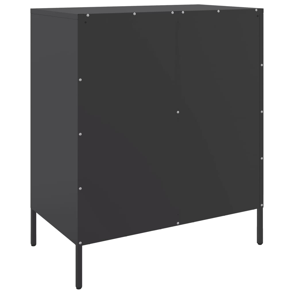 Komoda crna 68 x 39 x 79 cm čelična