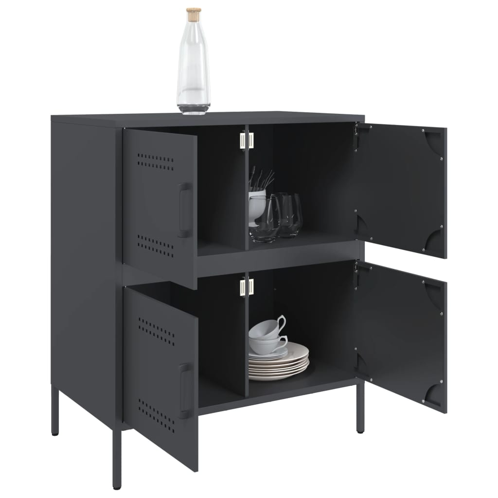 Komoda antracit 68 x 39 x 79 cm čelična