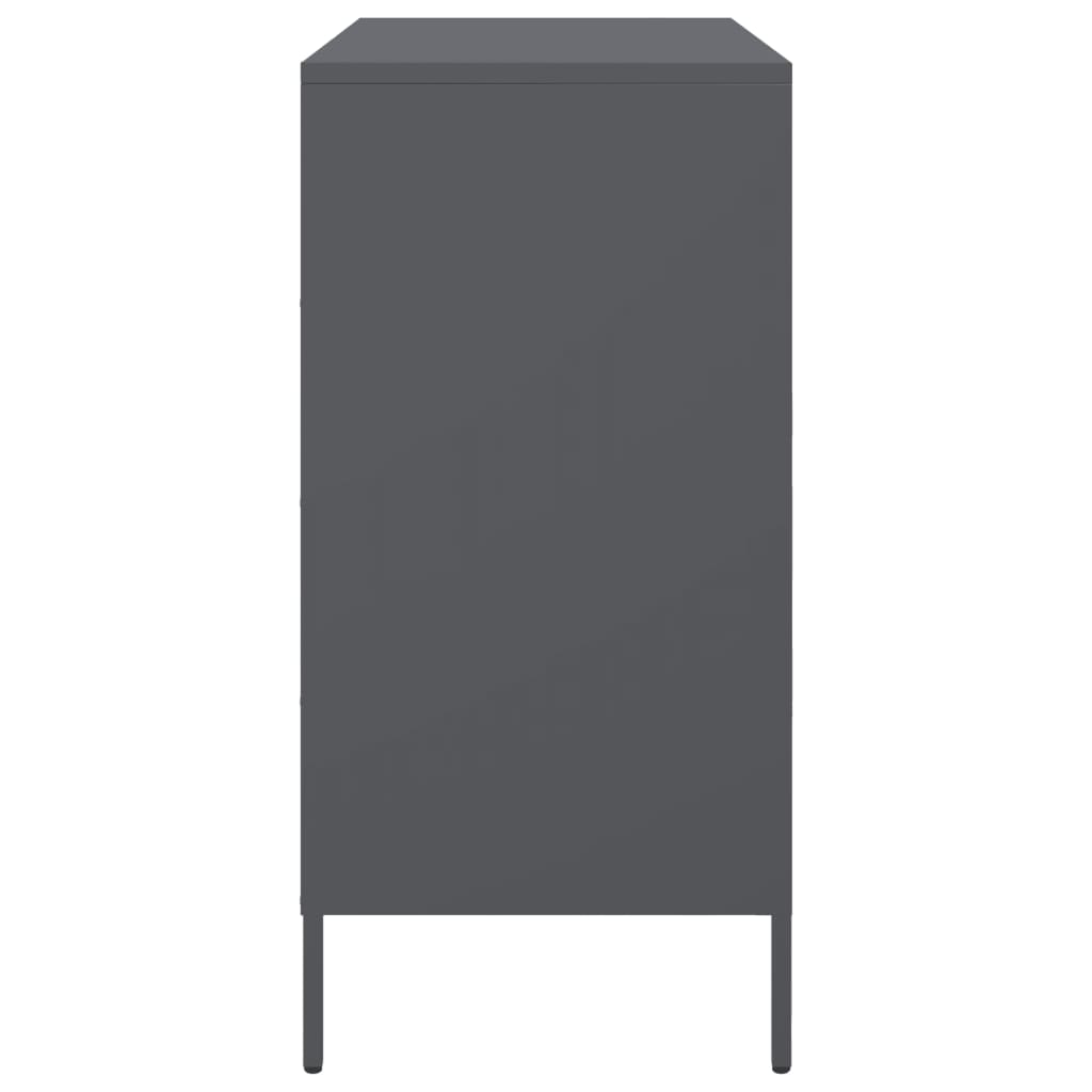 Komoda antracit 68 x 39 x 79 cm čelična