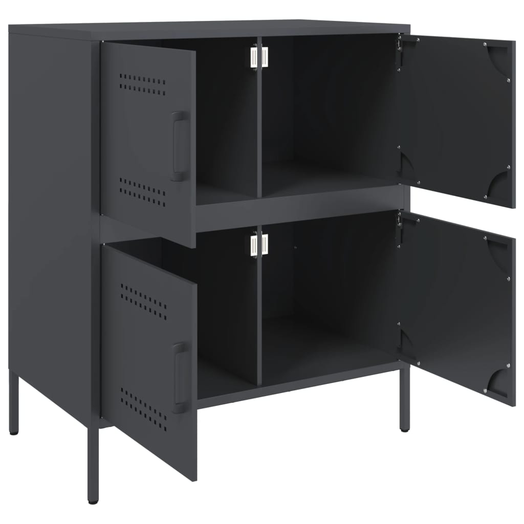 Komoda antracit 68 x 39 x 79 cm čelična