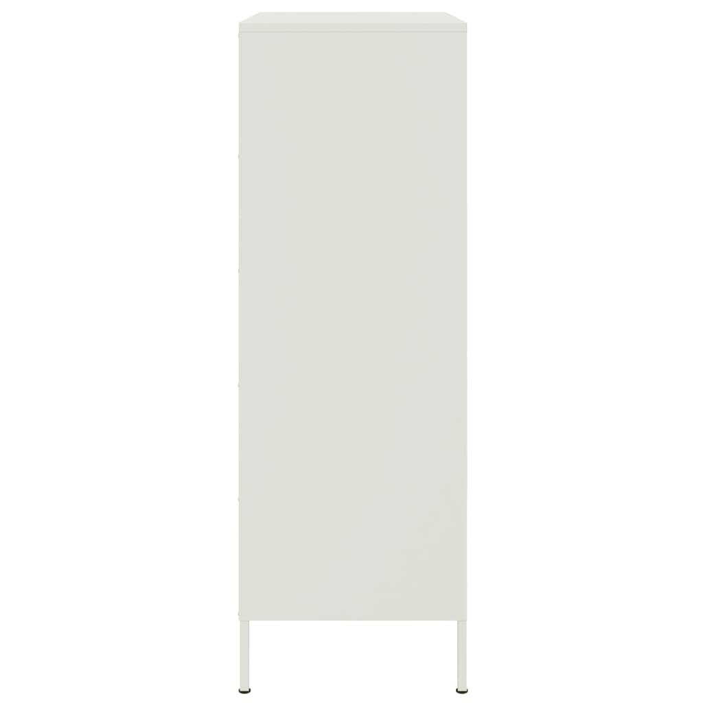 Visoka komoda bijela 67 x 39 x 113 cm čelična