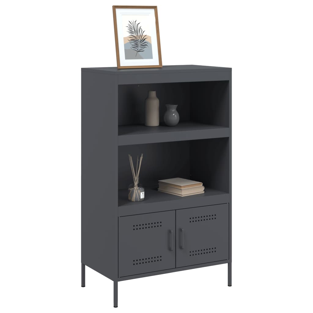 Visoka komoda antracit 67 x 39 x 113 cm čelična