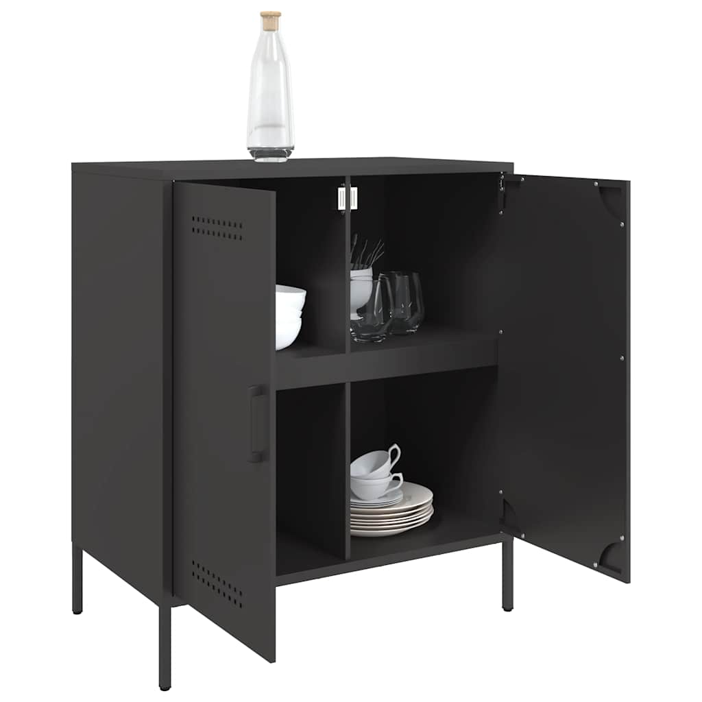 Komoda crna 68 x 39 x 79 cm čelična