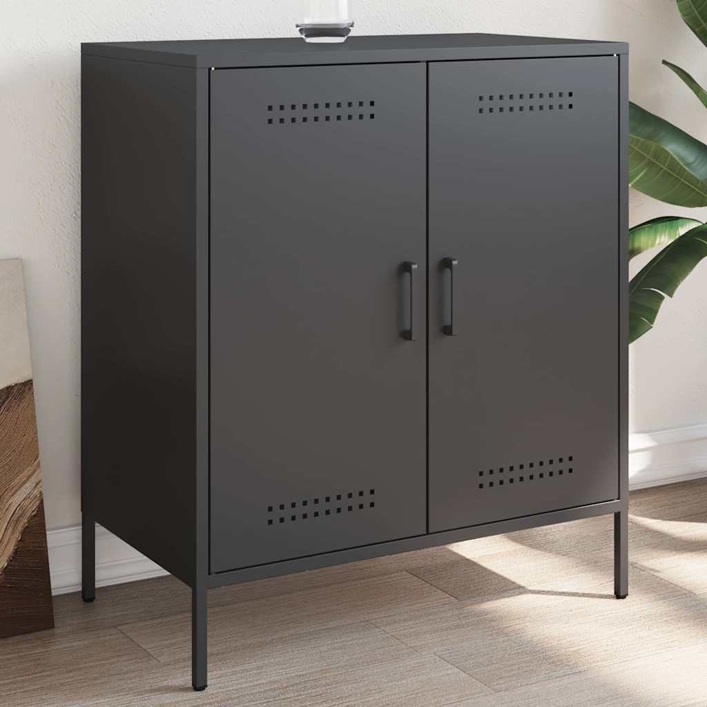 Komoda crna 68 x 39 x 79 cm čelična