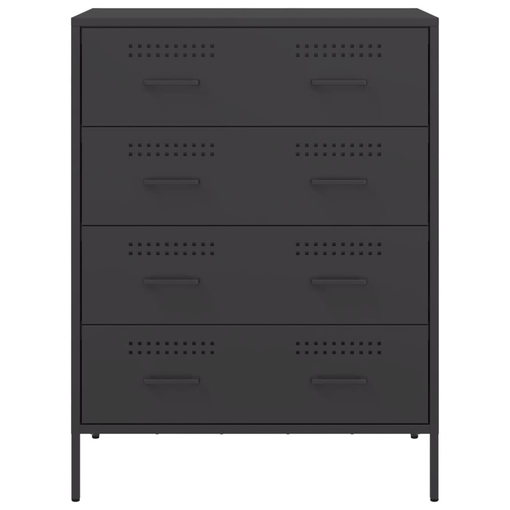 Komoda crna 68 x 39 x 89 cm čelična