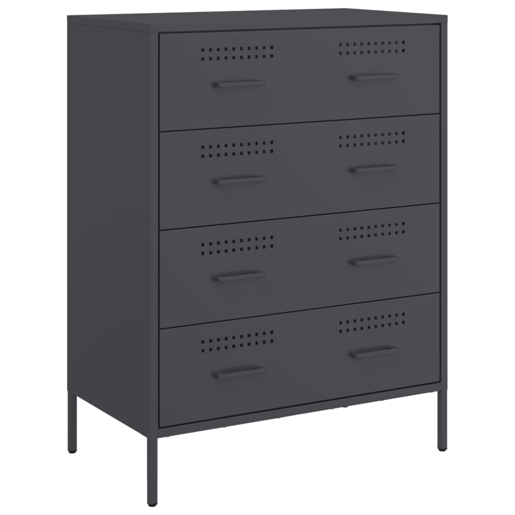 Komoda antracit 68 x 39 x 89 cm čelična