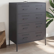 Komoda antracit 68 x 39 x 89 cm čelična