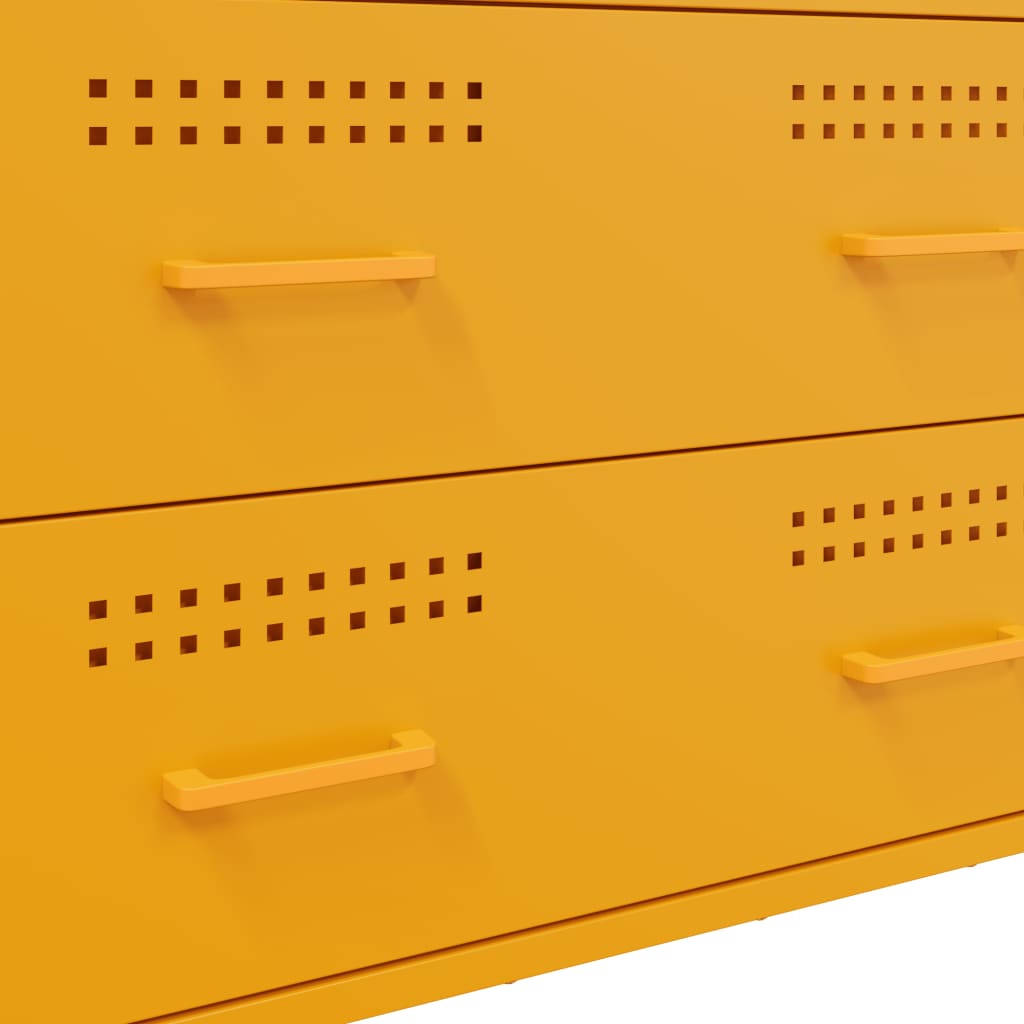 Komoda boja senfa 68 x 39 x 89 cm čelični