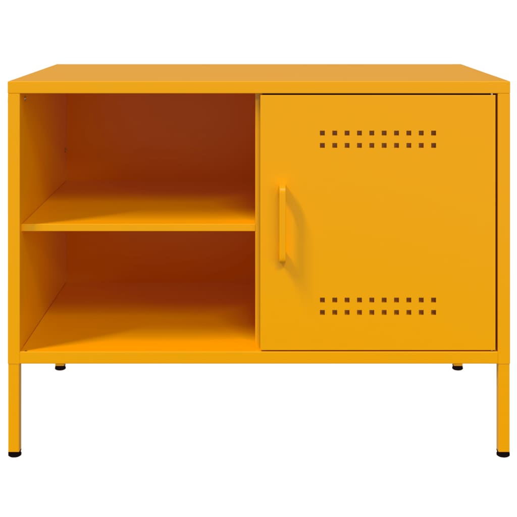 TV ormarić žute boje senfa 68 x 39 x 50,5 cm čelični