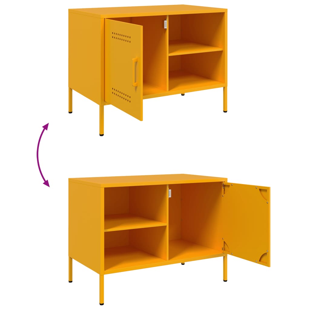 TV ormarići 2 kom žuta boja senfa 68 x 39 x 50,5 cm čelični