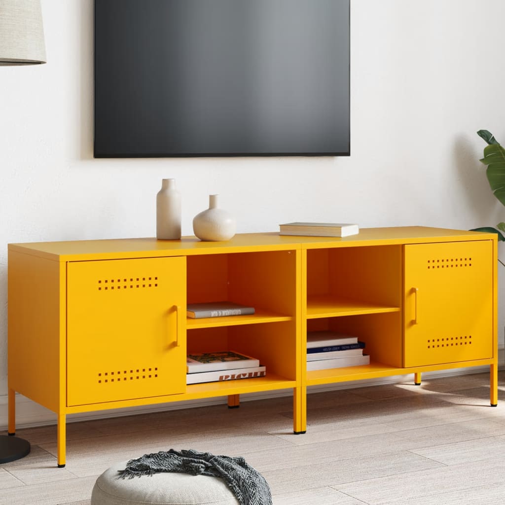 TV ormarići 2 kom žuta boja senfa 68 x 39 x 50,5 cm čelični