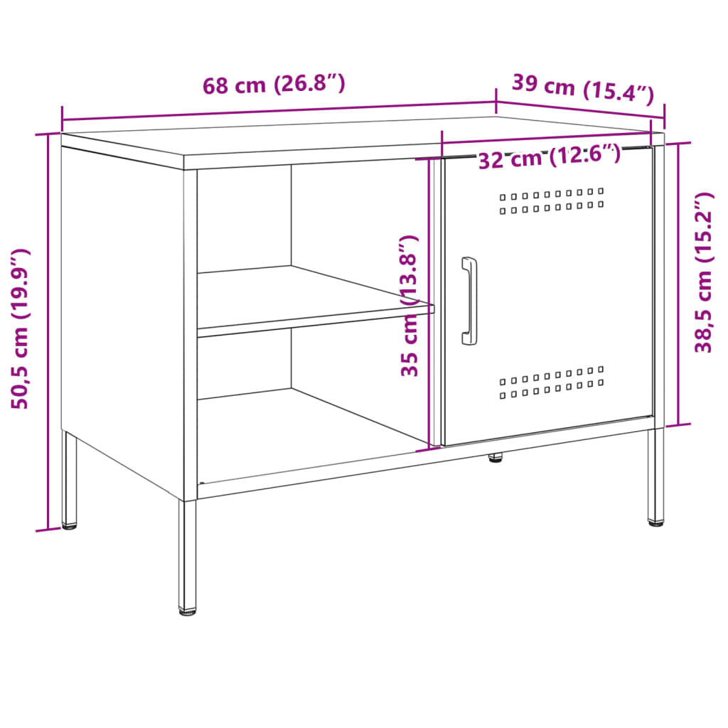 TV ormarići 2 kom bijeli 68 x 39 x 50,5 cm čelični