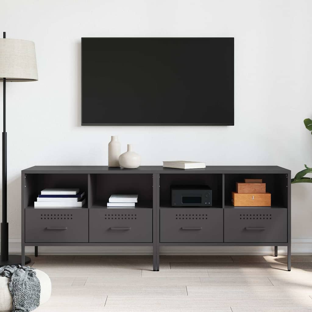 TV ormarići 2 kom crni 68 x 39 x 50,5 cm čelični