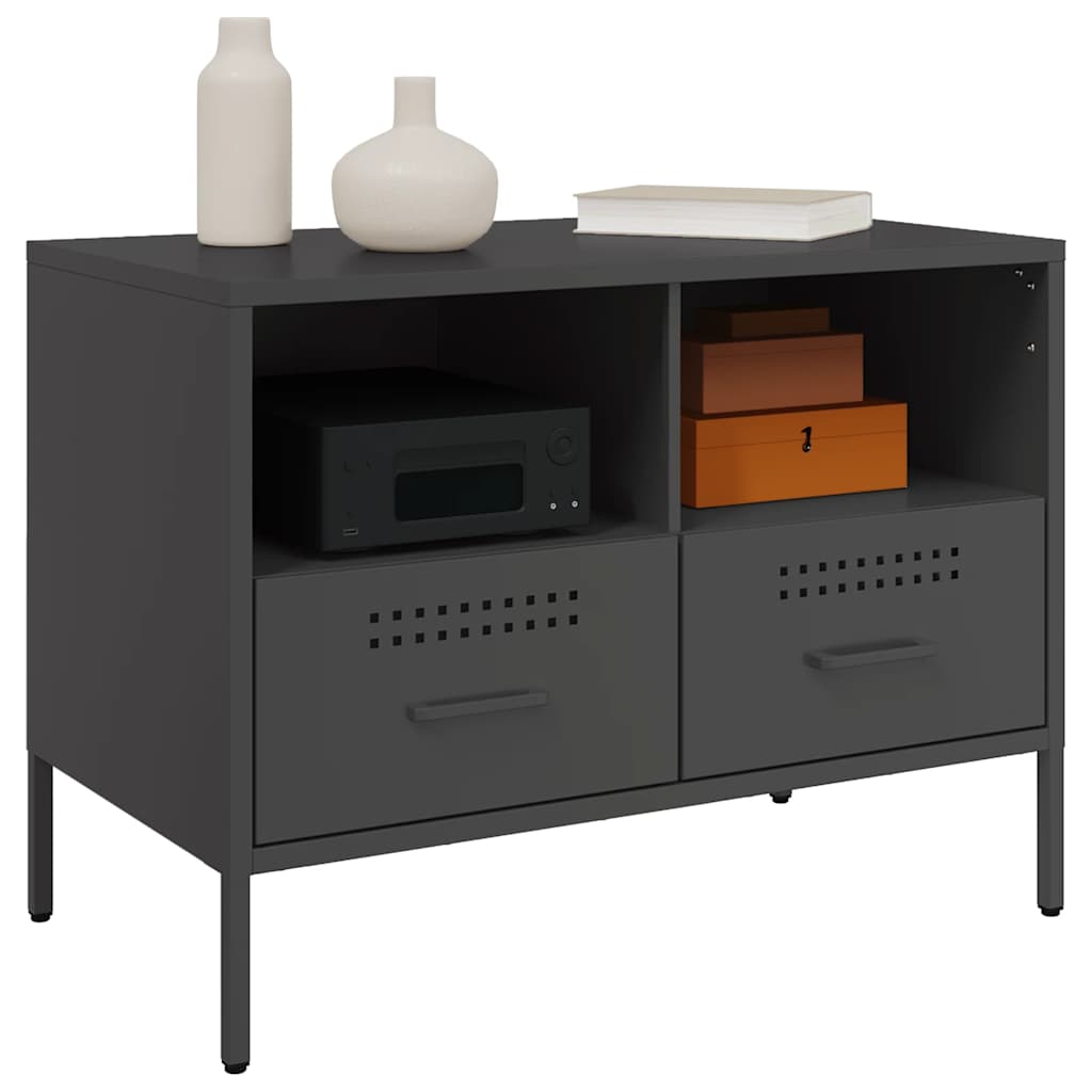 TV ormarići 2 kom crni 68 x 39 x 50,5 cm čelični