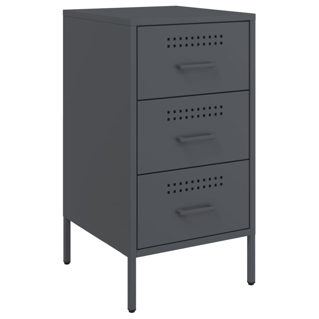 Noćni ormarić antracit 36x39x68 cm čelik