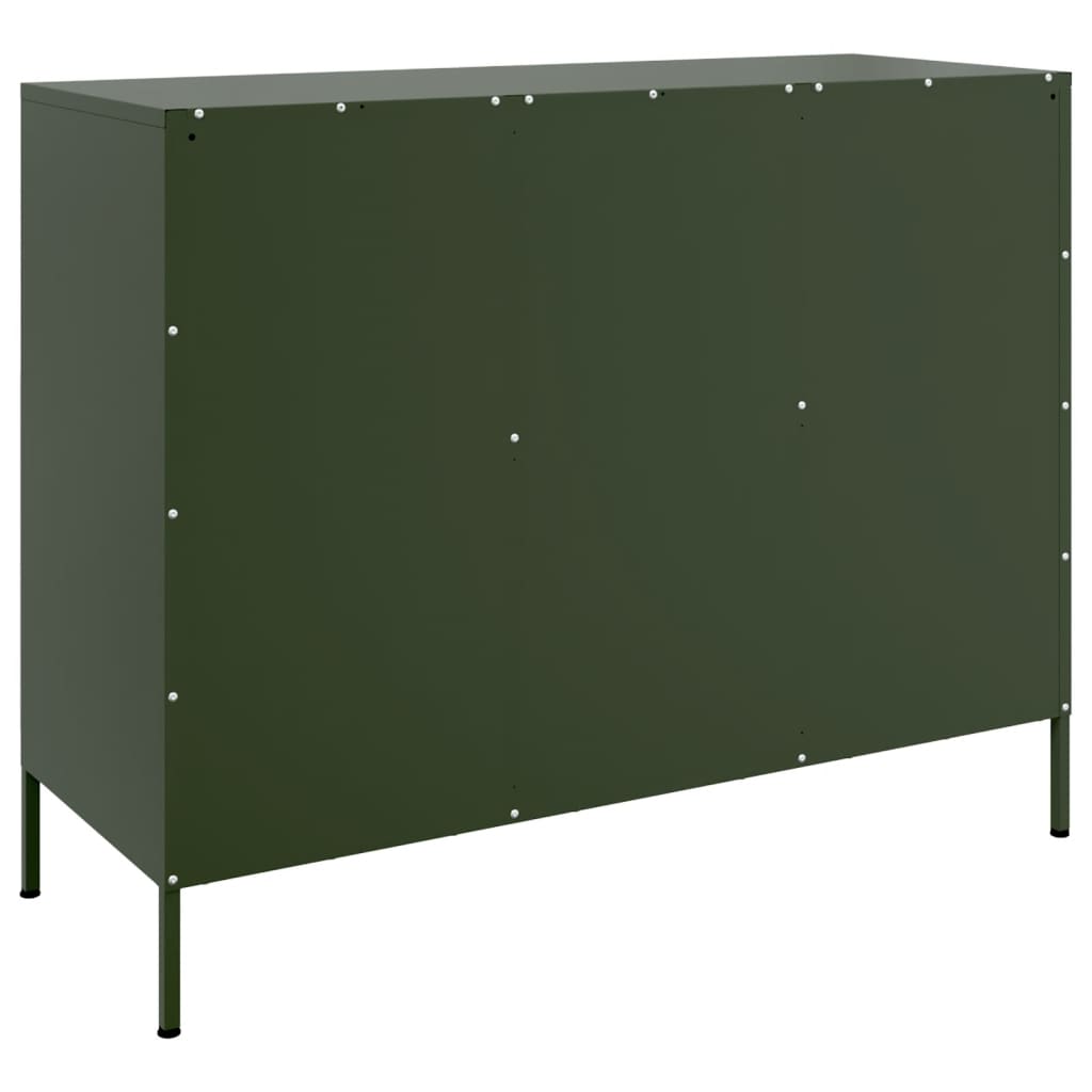 Komoda maslinastozeleni 100,5 x 39 x 79 cm čelična