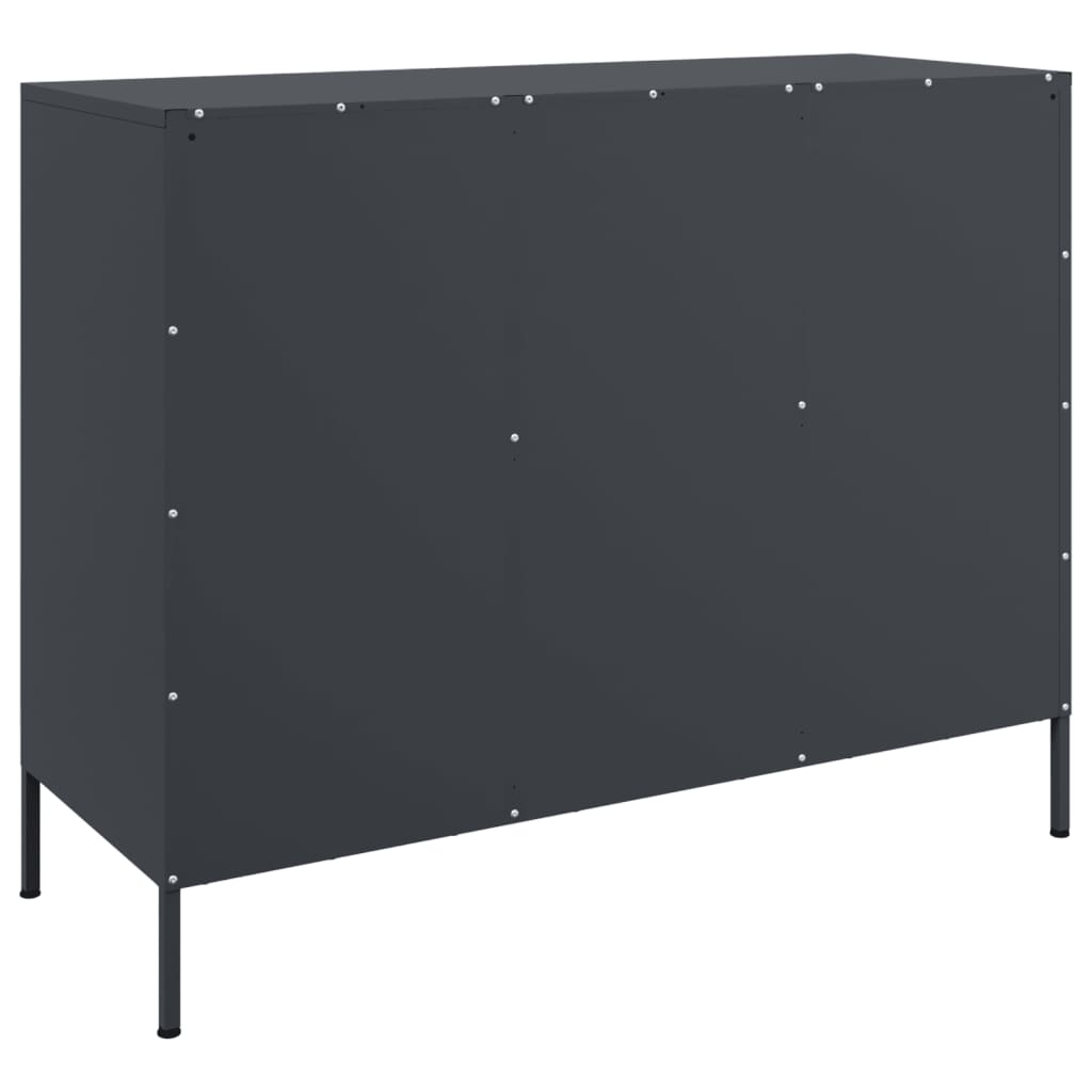 Komoda antracit 100,5 x 39 x 79 cm čelik