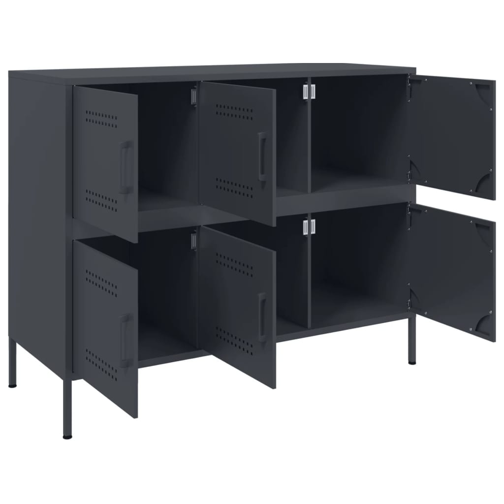 Komoda antracit 100,5 x 39 x 79 cm čelik