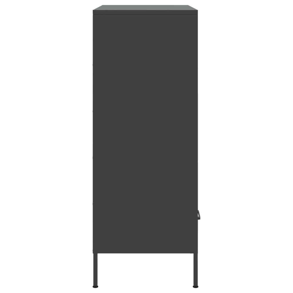 Visoka komoda crna 68 x 39 x 101,5 cm od čelika