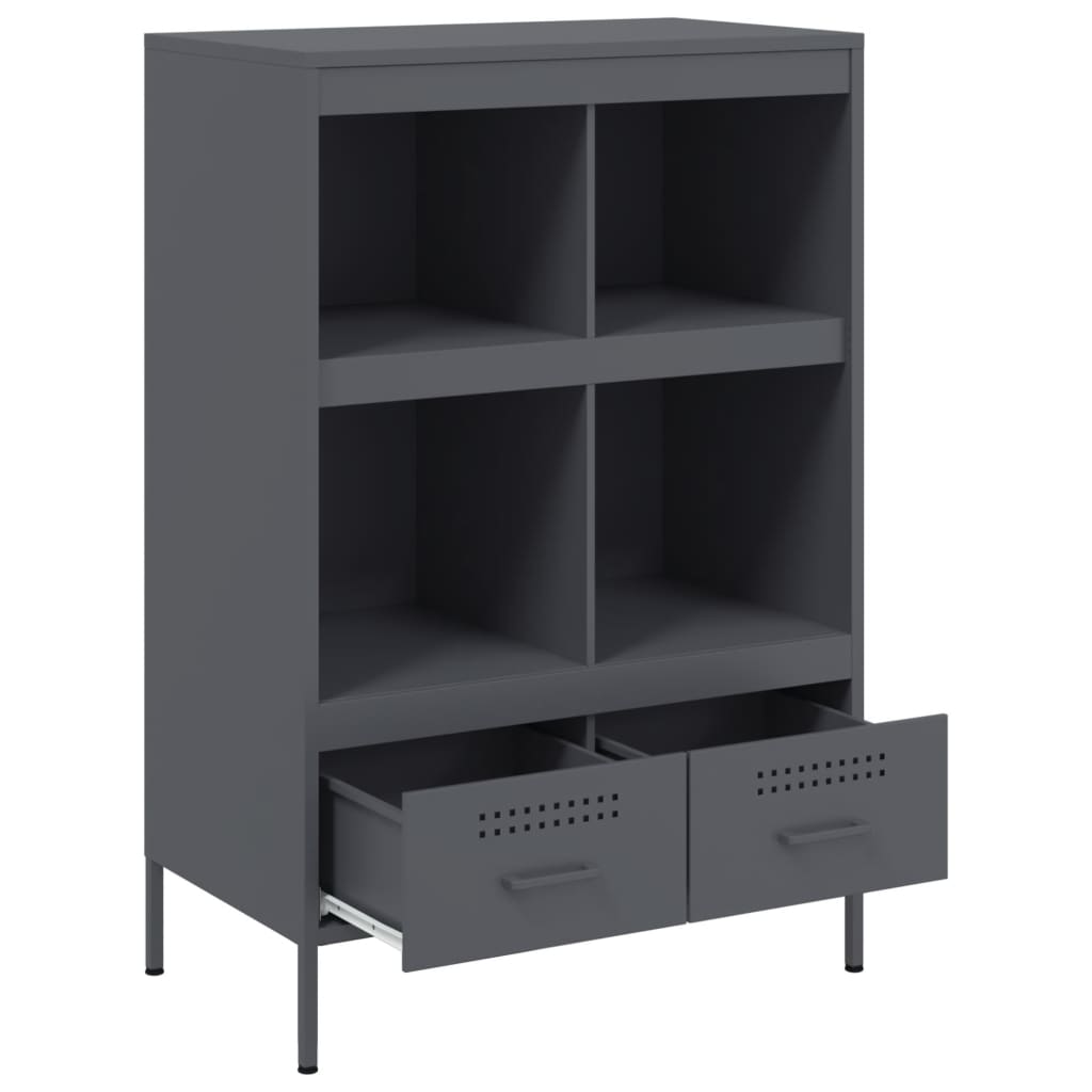 Visoka komoda antracit 68x39x101,5 cm od čelika