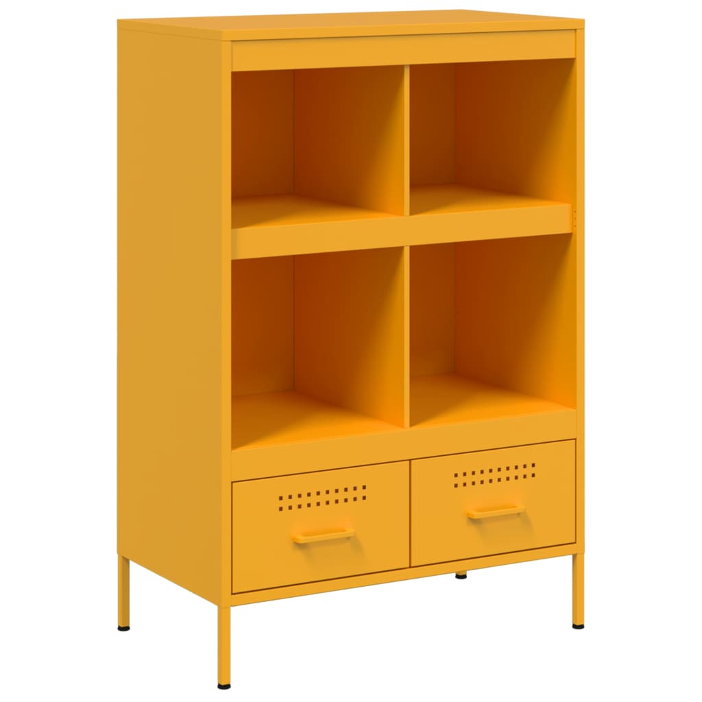 Visoka komoda boja senfa 68x39x101,5 cm od čelika