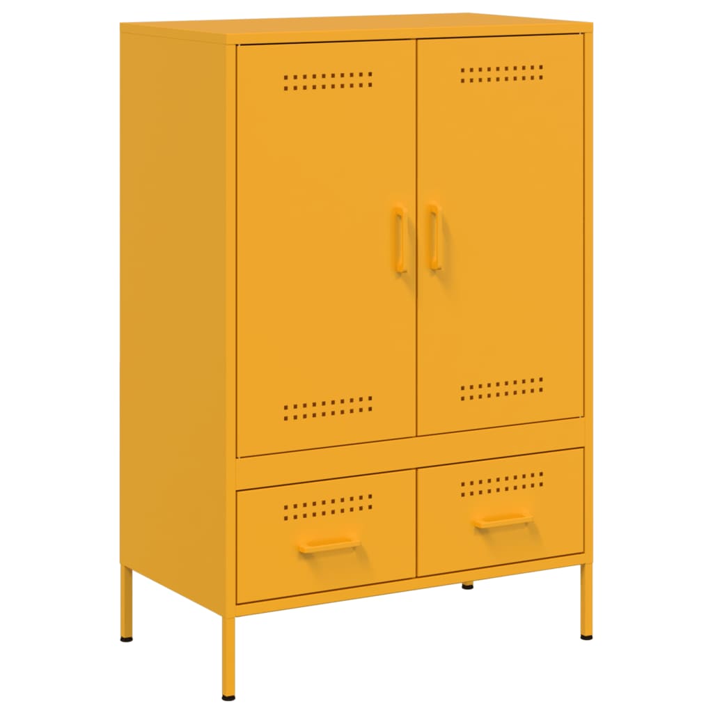 Visoka komoda boja senfa 68x39x101,5 cm od čelika