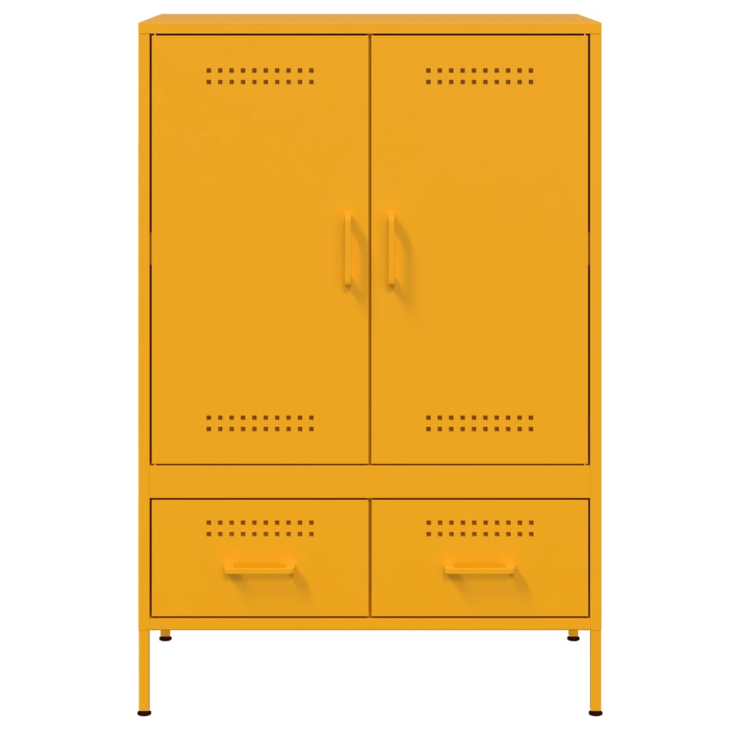 Visoka komoda boja senfa 68x39x101,5 cm od čelika